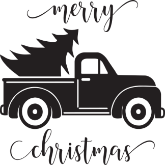 Merry Christmas Vintage Truck + Tree