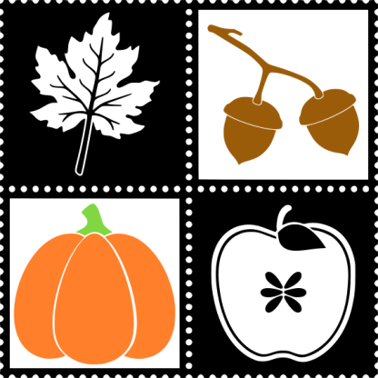 Autumn Leaf Acorns Pumpkin Apple