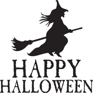 HAPPY HALLOWEEN (with witch and broom)