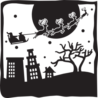Santa and Reindeer Scene