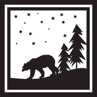 Bear Scene (with stars and trees)