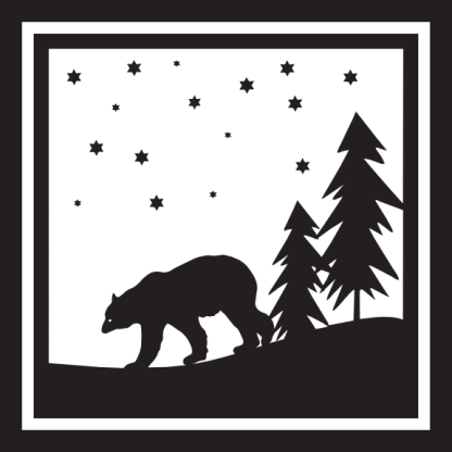 Bear Scene (with stars and trees)