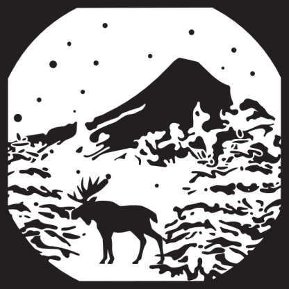 Moose Scene (with snow and trees)