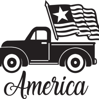 America Vintage Truck (with flag)