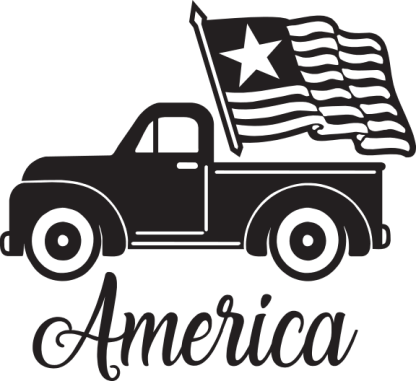America Vintage Truck (with flag)